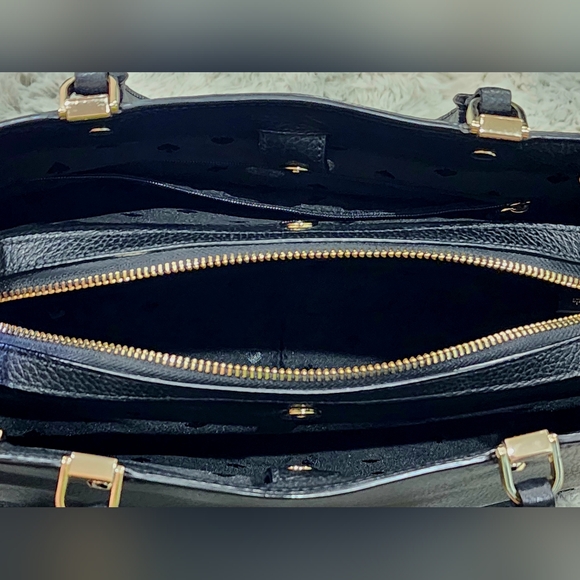 Kate Spade Leila Medium Triple Compartment SatchelBlack Pebbled Leather - Picture 7 of 15